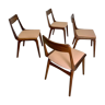 4x Alfred Christensen pour les chaises de salle à manger Slagelse Møbelvaerk 'Boomerang'
