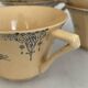 Iron earth tea cup St Amand - antique French earthenware with patina