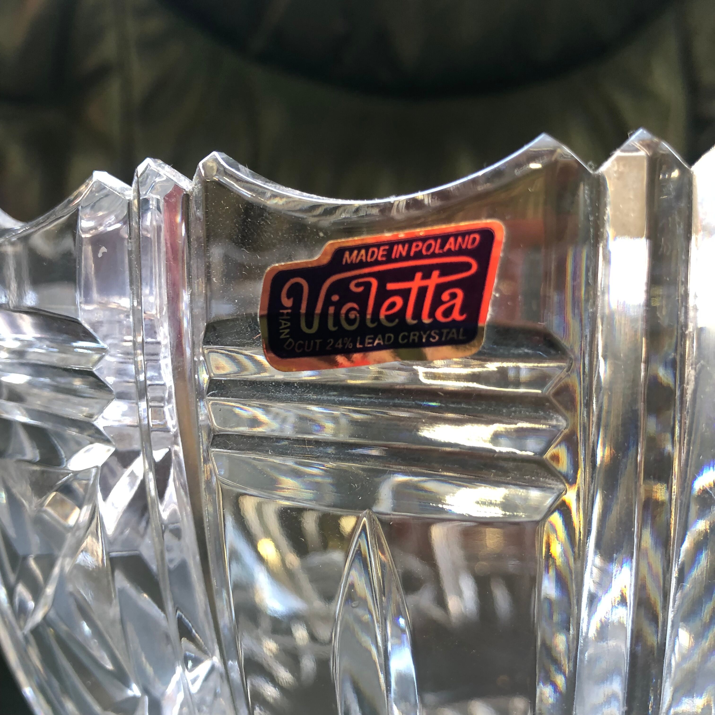 Bohemian crystal salad bowl