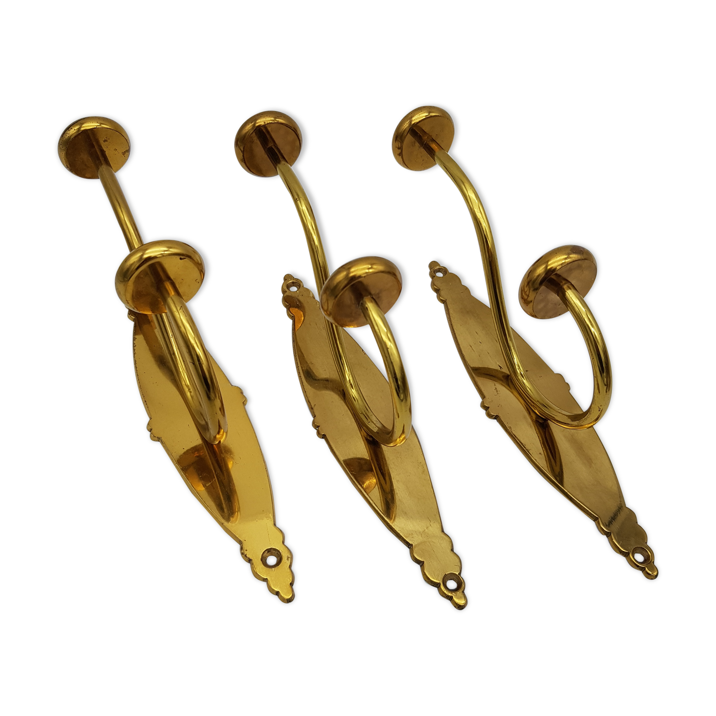 Lot of 3 golden brass crochet pads