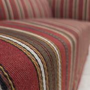 1960s, Danish 2-seater sofa, striped red/multicolor furniture wool.