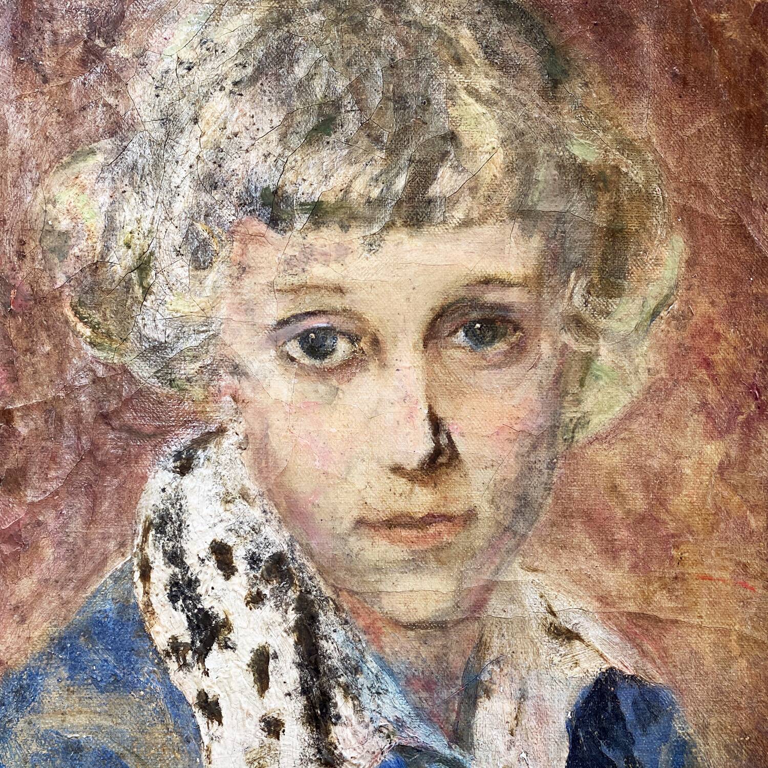 30's painting "The dreamy little girl"