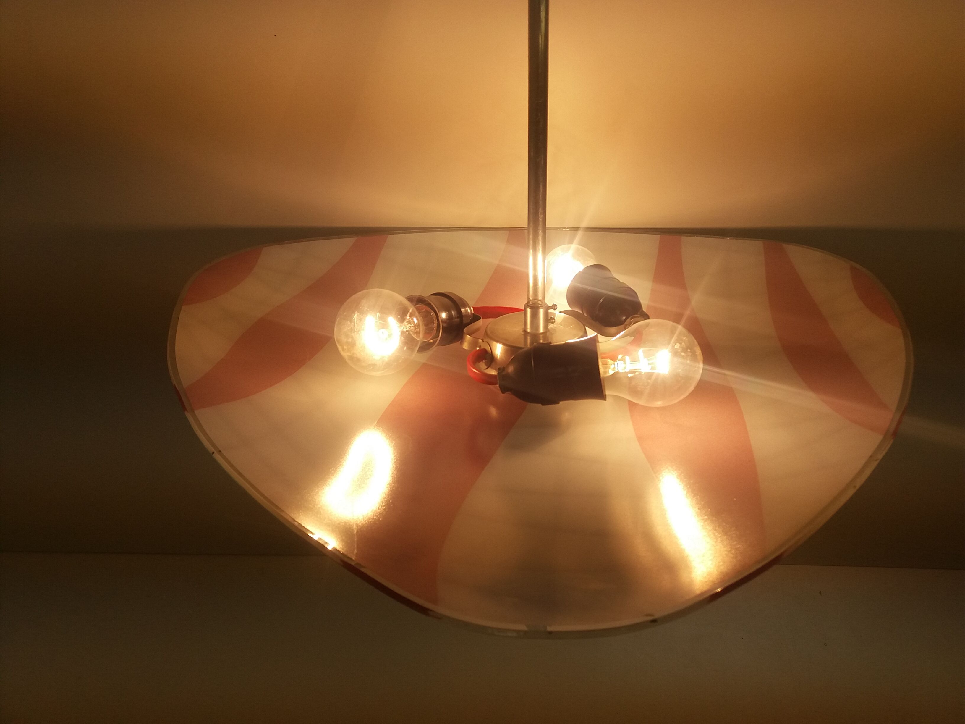 Mid-century design glass pendant/Napako, 1960's