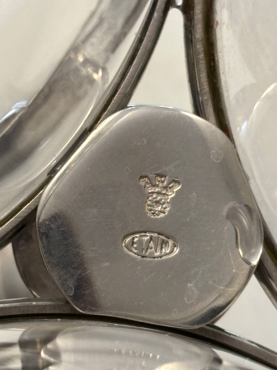Royal signature pewter and crystal servant