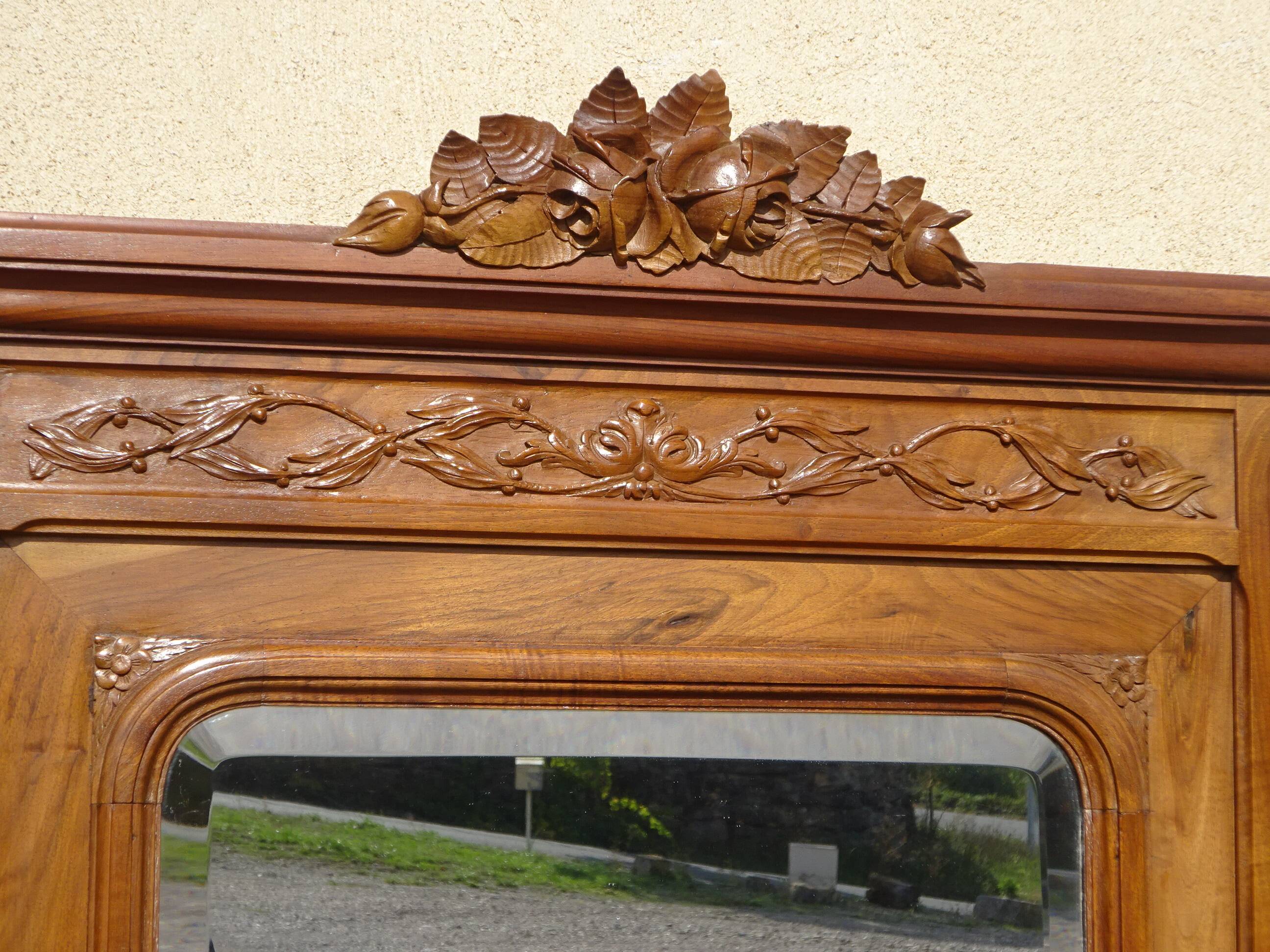 Large walnut dressing table in Louis XVI style.