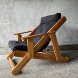 Scandinavian reclining and foldable chair by Gillis Lundgren, 1970s