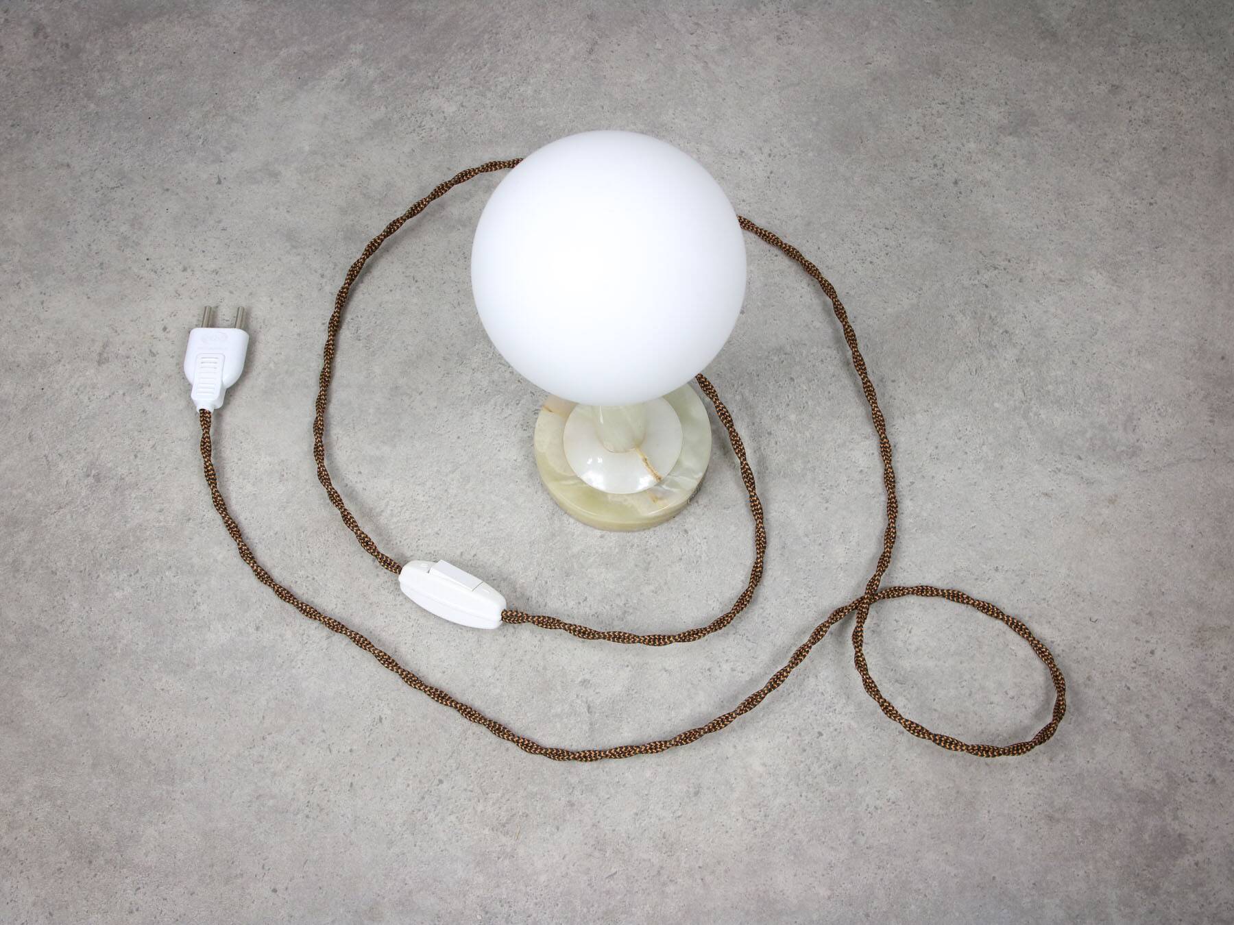 Vintage Onyx & Opaline Table Lamp, 1960s