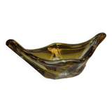 Yellow and clear crystal cup circa 1960