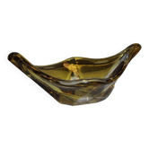 Yellow and clear crystal cup circa 1960