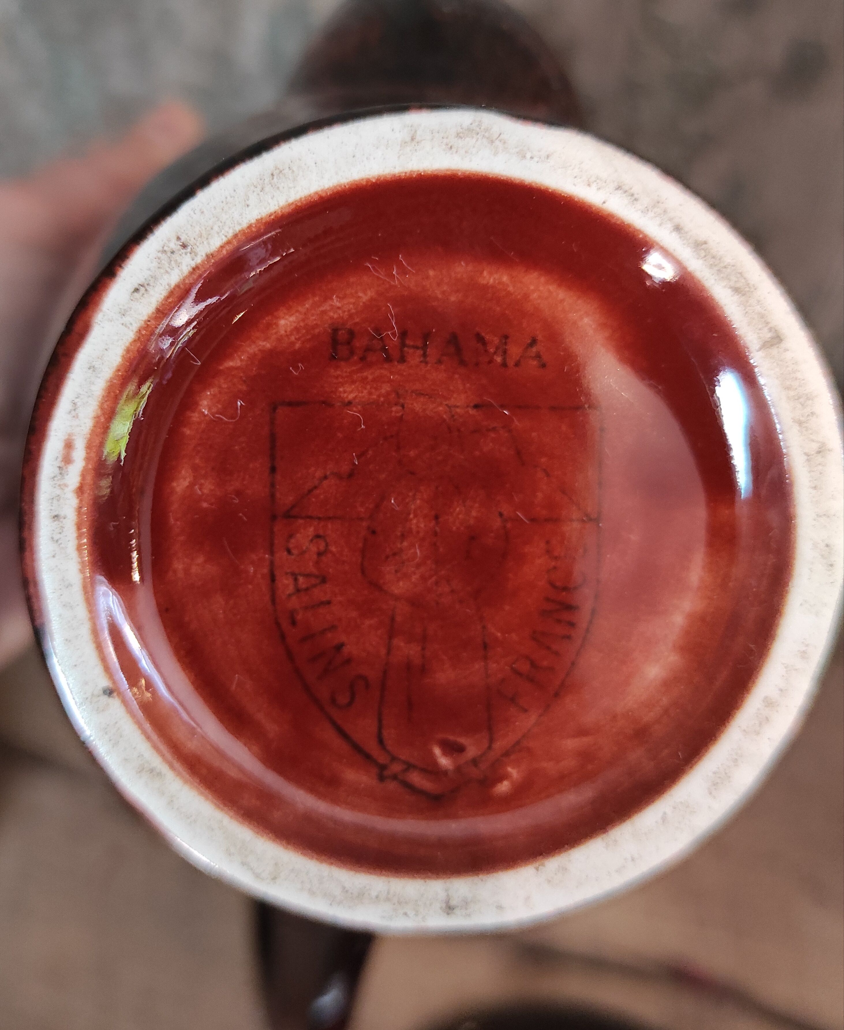 Mid Century French coffee set for 4, faïence Salins, model Bahamas