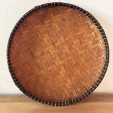 Bamboo and leather fruit basket