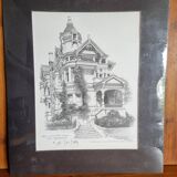 Engraving by Don Davey The Hass Lilienthal House San Francisco 1979