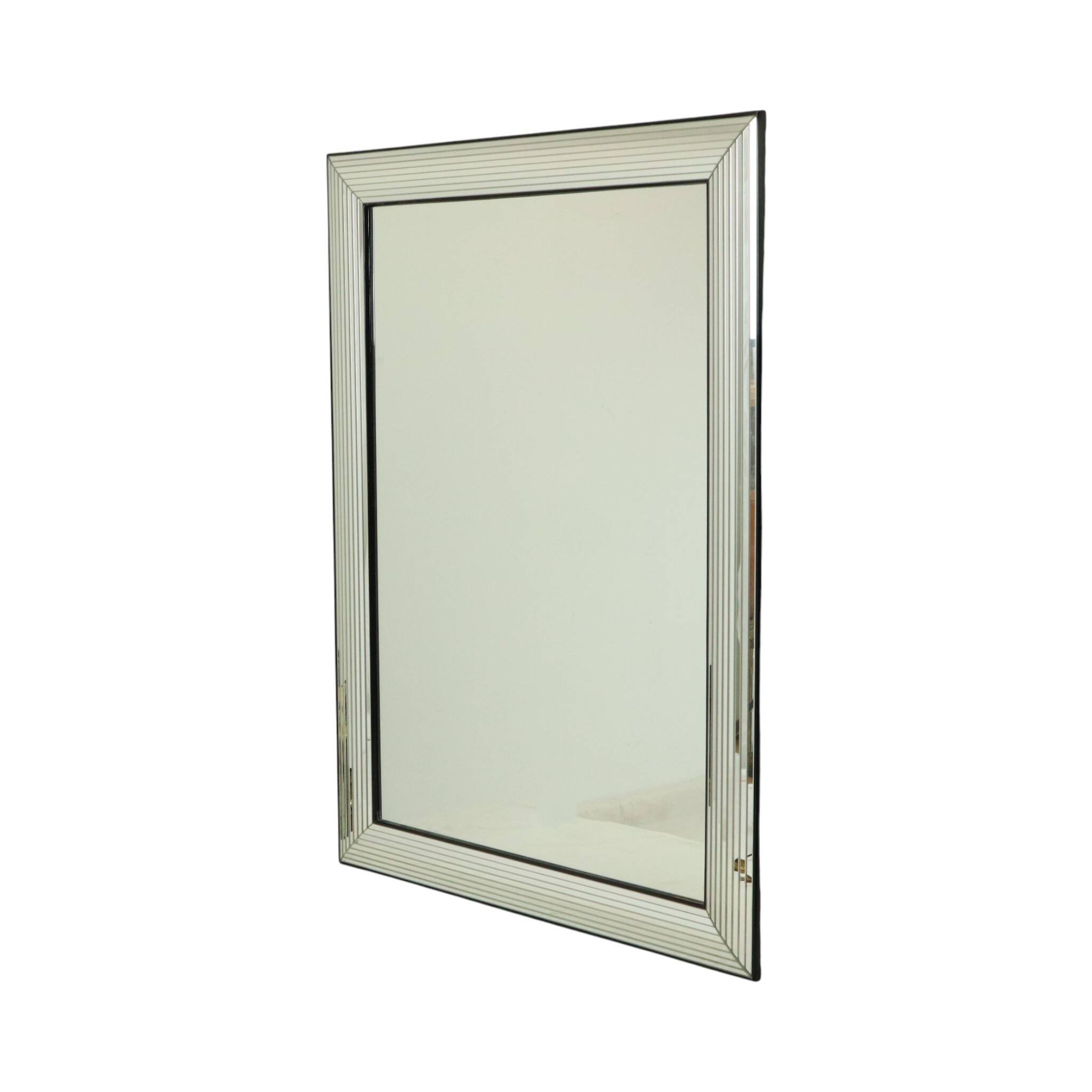 Vintage silver Deknudt mirror in Hollywood Regency style, 107 cm