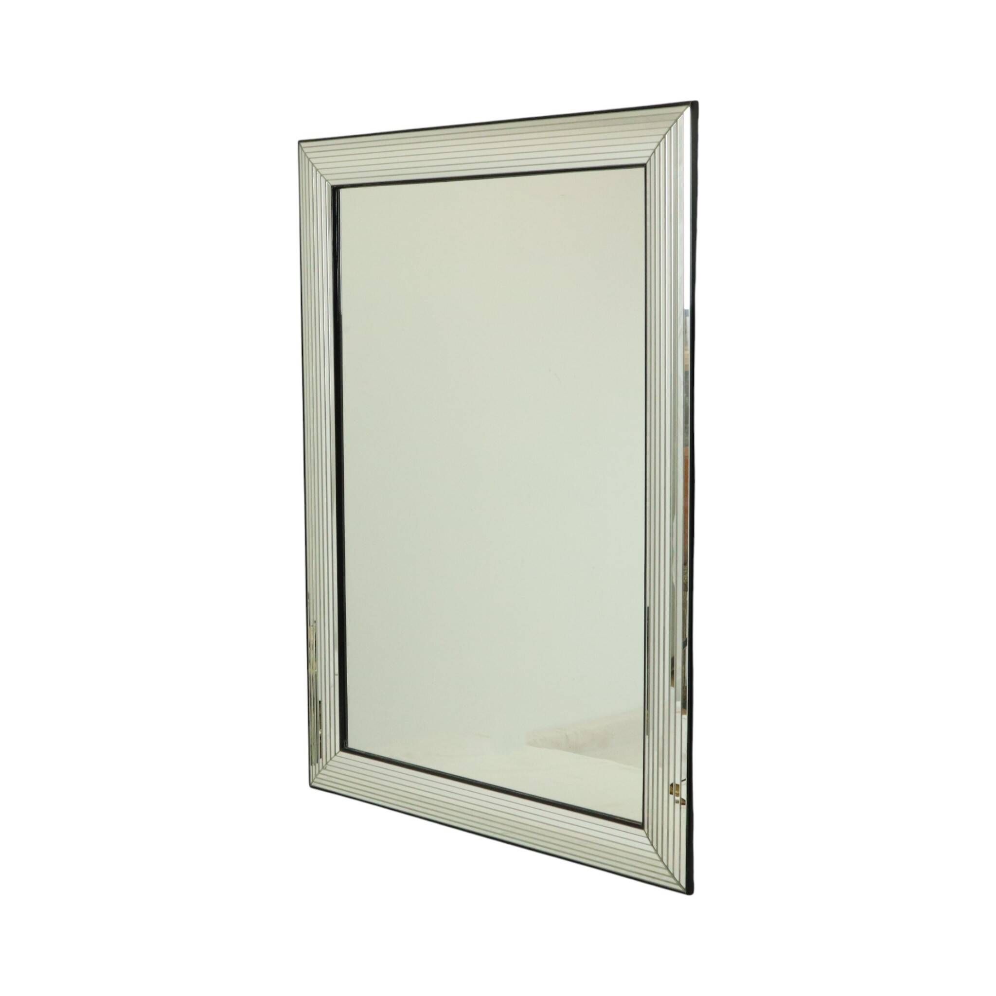 Vintage silver Deknudt mirror in Hollywood Regency style, 107 cm