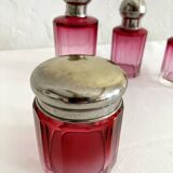 Set / Toiletries / Pink crystal bottles, 1920s