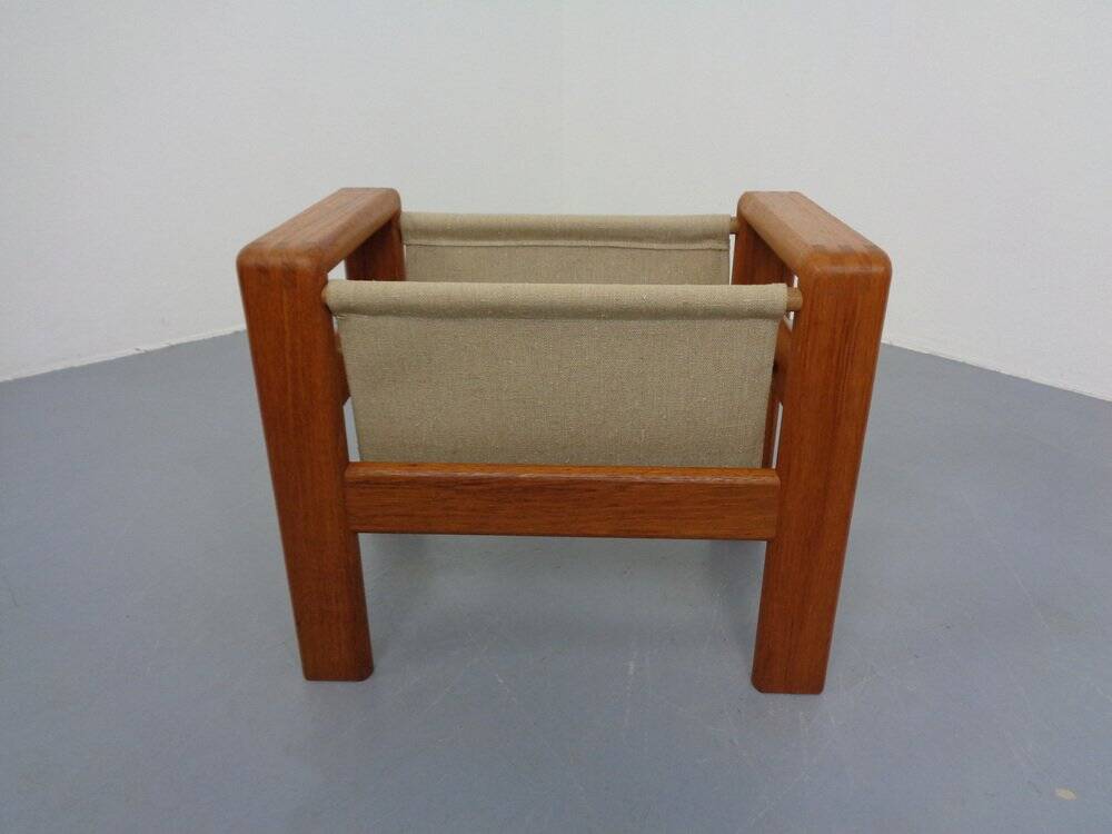 Danish Solid Teak Magazine Rack, 1960s