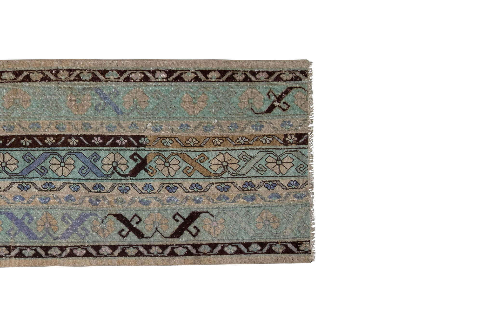 Small Distressed Turkish Runner Rug 79 x 330 cm