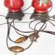 Paire de pieds de lampe rouges, 1900