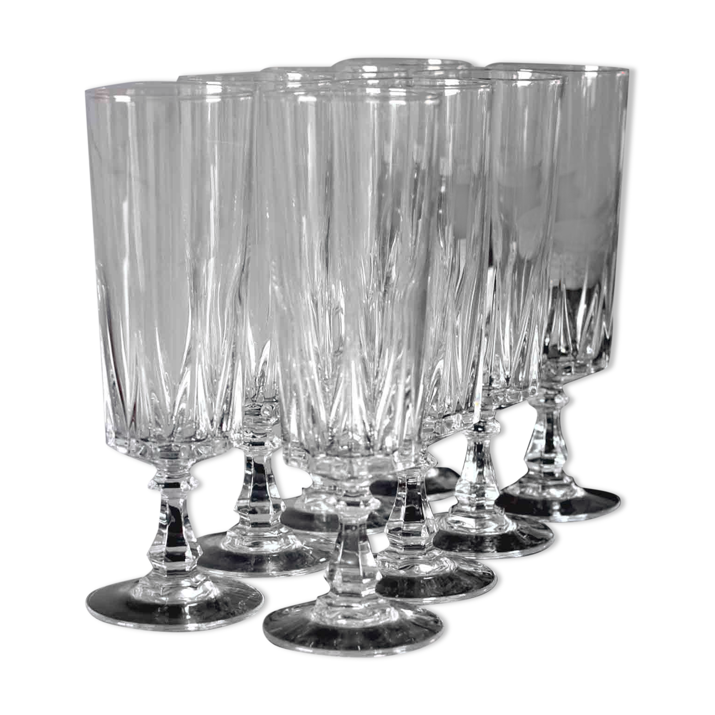 Champagne glasses in Arques crystal