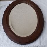 Oval wooden mirror