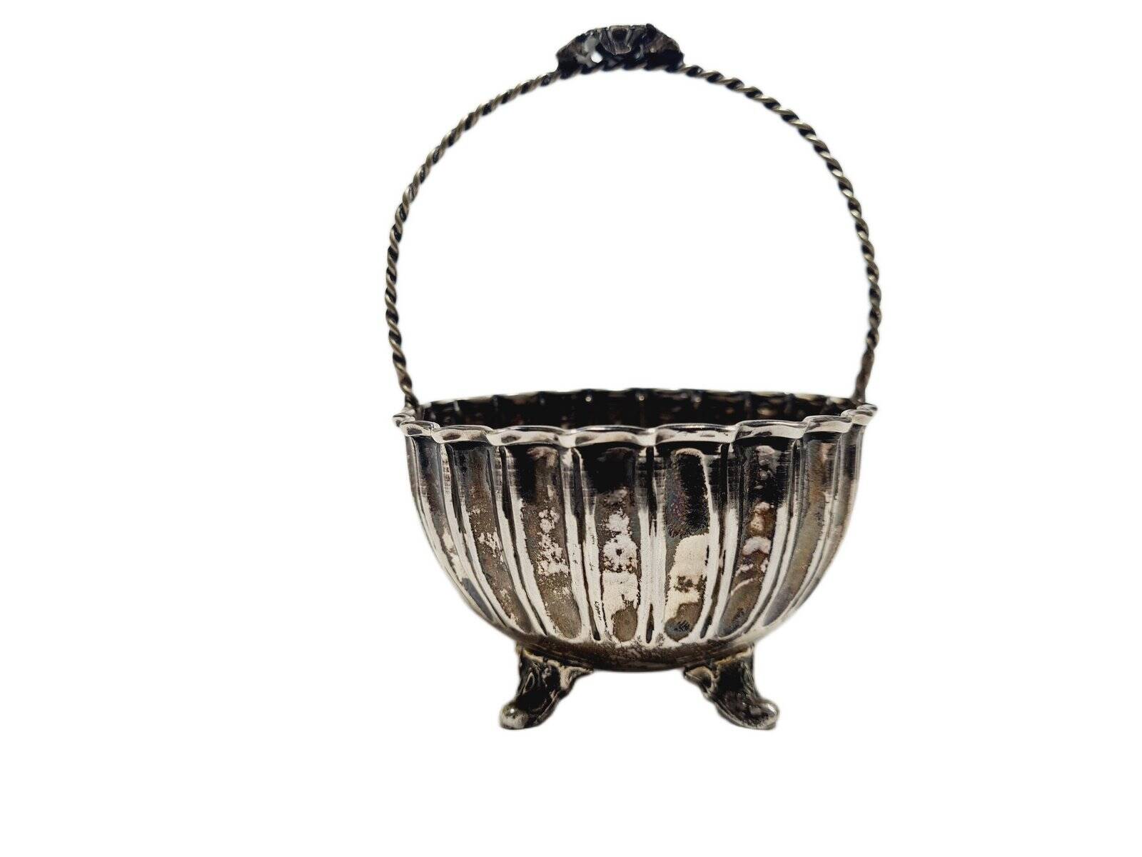 Bol à sucre en argent Art Déco, années 1950