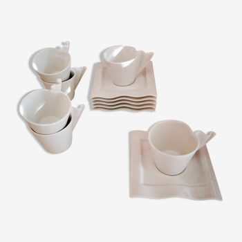 Porcelain volute espresso coffee service