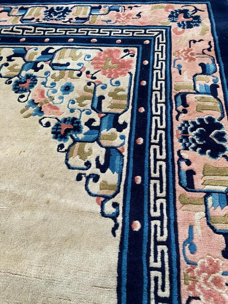 Vintage Square Carpet Art Deco from Beijing China