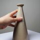 Art Deco conical vase in crackled beige earthenware, circa 1930-1950.