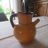 Pitcher in yellow varnished Provence earth with signature CAMARES