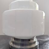 Vintage Skyscraper ceiling light, opaline glass table lamp, Bauhaus.