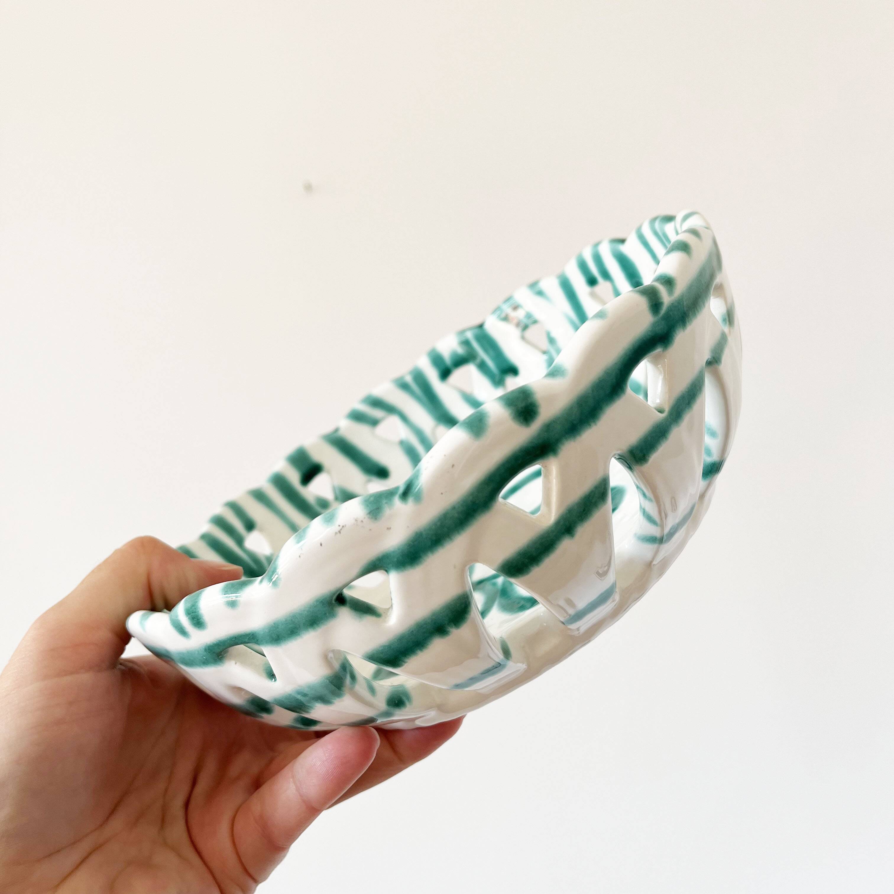 Gmundner Keramik openwork ceramic fruit bowl