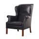 Black leather armchair, Danish design, 1970s, production: Denmark