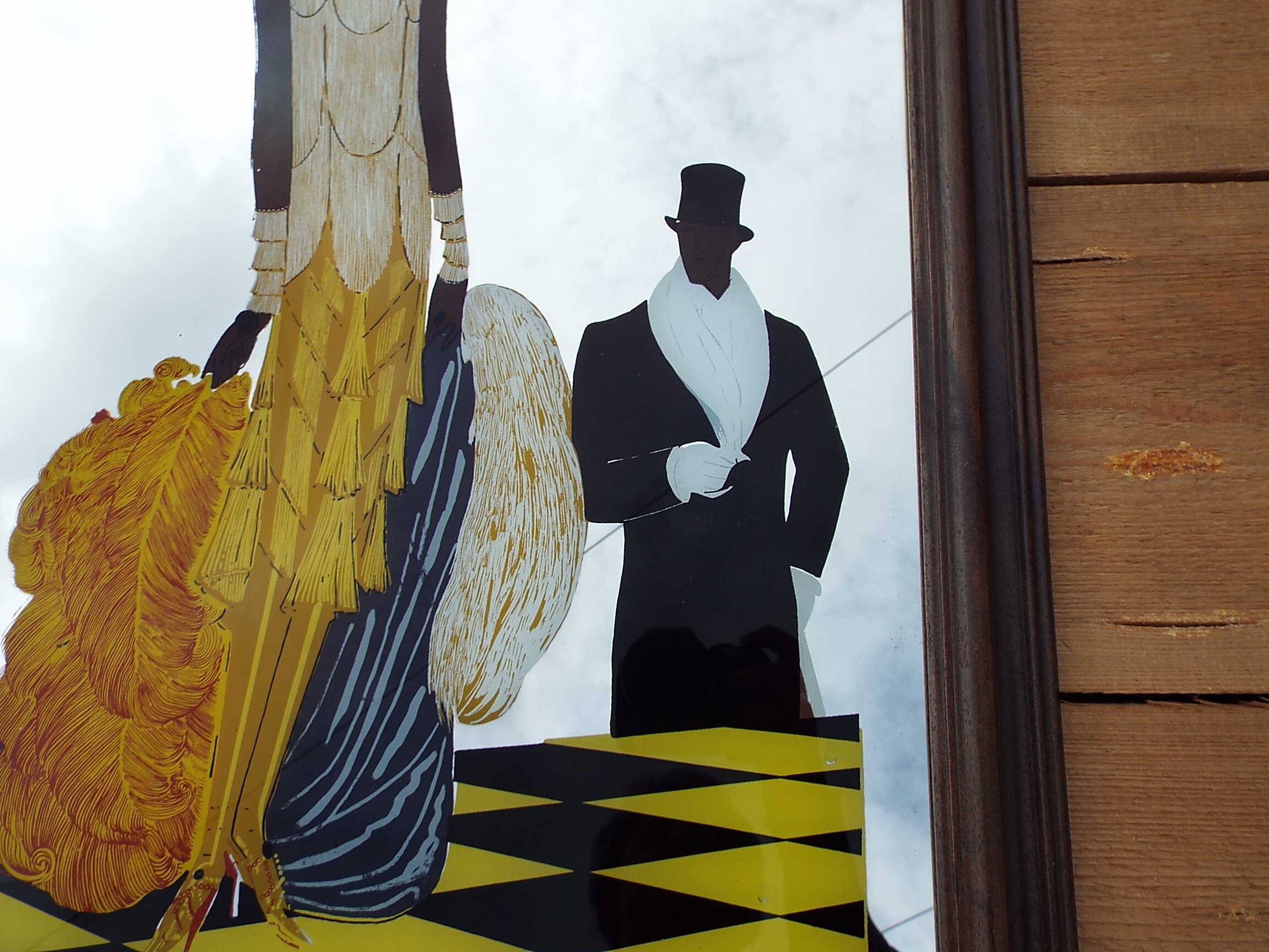 Vogue screen-printed mirror