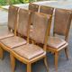 6 Scandinavian Art Deco dining chairs from the 1950s in leather.