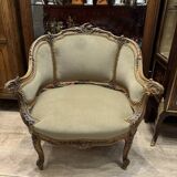 Walnut marquise armchair