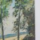 Oil on canvas painting forest by the sea