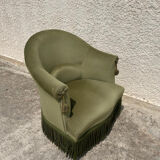 Pair of vintage green toad armchairs