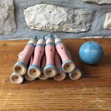 Former pierrot theme wooden bowling game