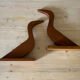 Vintage wood bird sculptures
