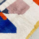 Moroccan Berber carpet beni ouarain ecru with colorful patterns 143x110cm