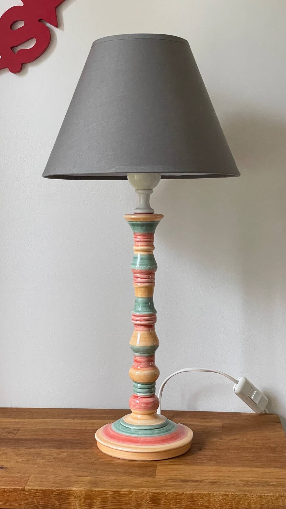 Ceramic lamp by 0. corro vintage