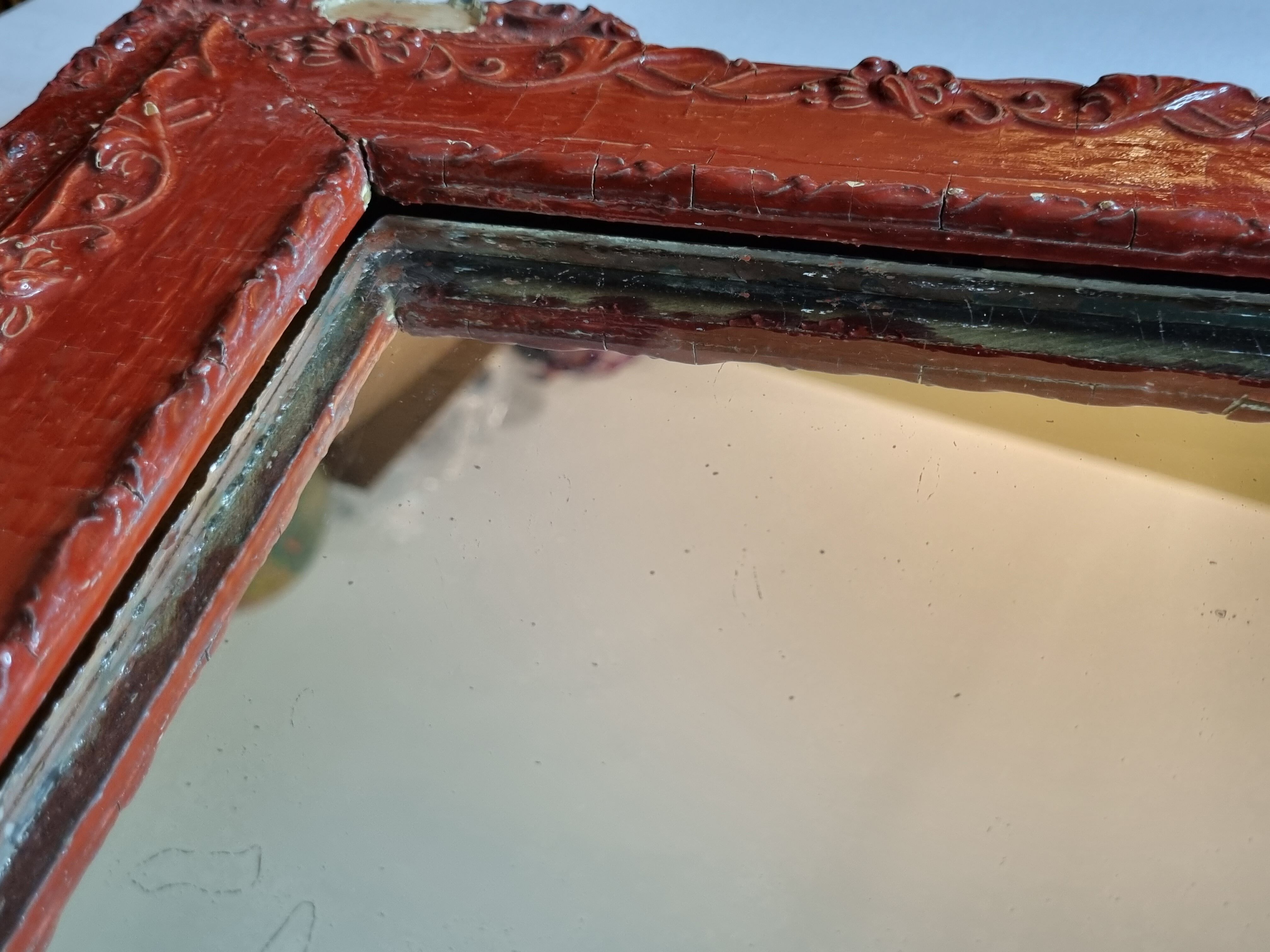 Louis XVI style mirror, repainted, vintage, 75 cm