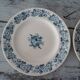 2 flat plates old faience longwy blue russian decoration 263102