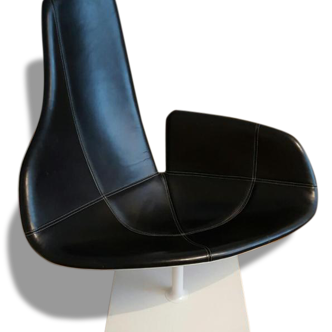 Moroso fjord black leather chair