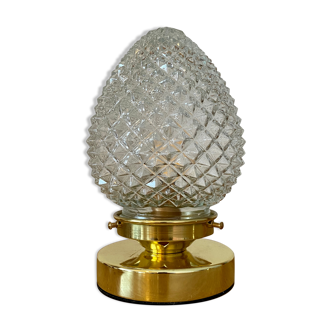 Lamp to pose globe vintag in diamond tip glass