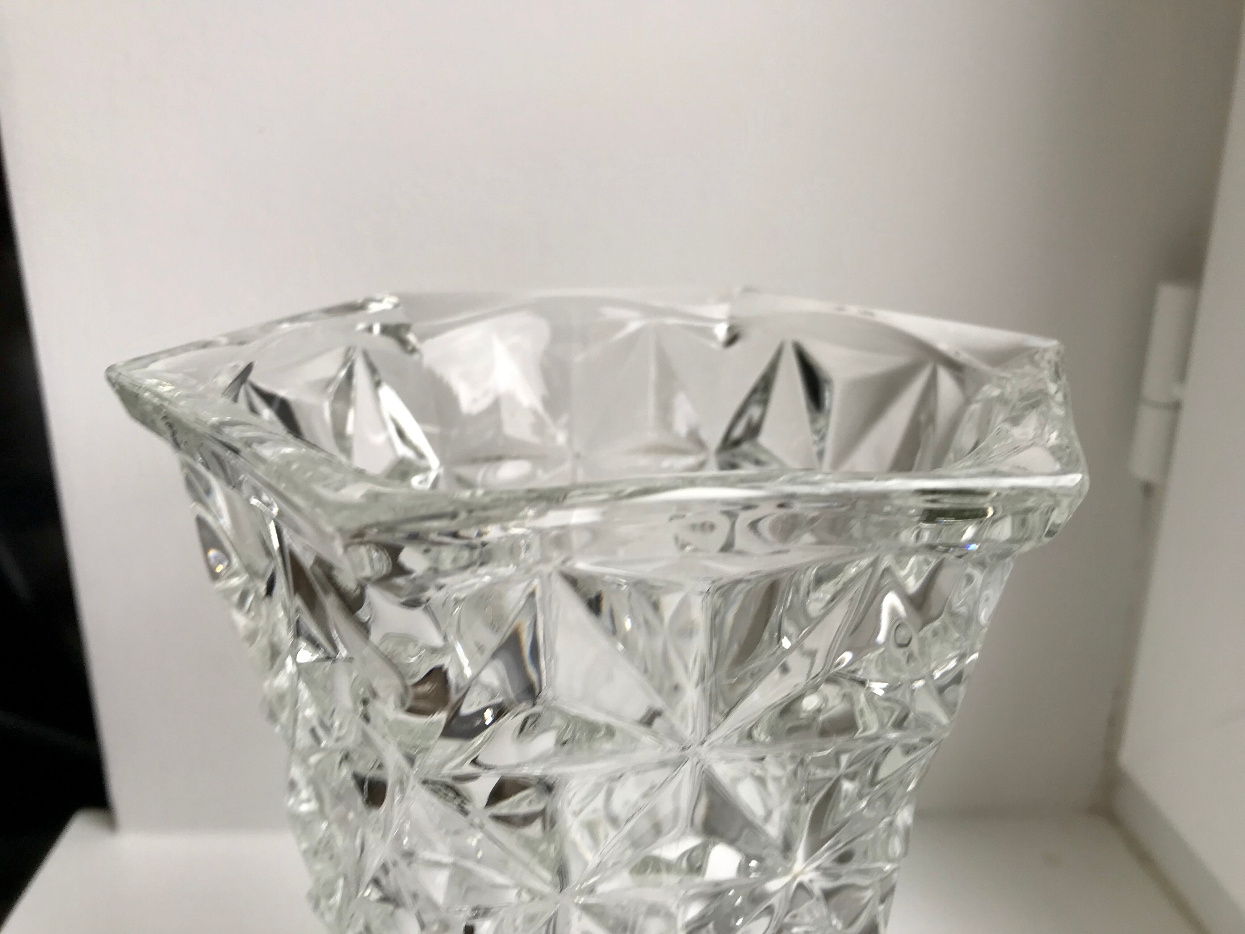 Faceted glass vase 60s