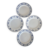 4 mismatched vintage earthenware dessert plates with floral pattern - Set Fl
