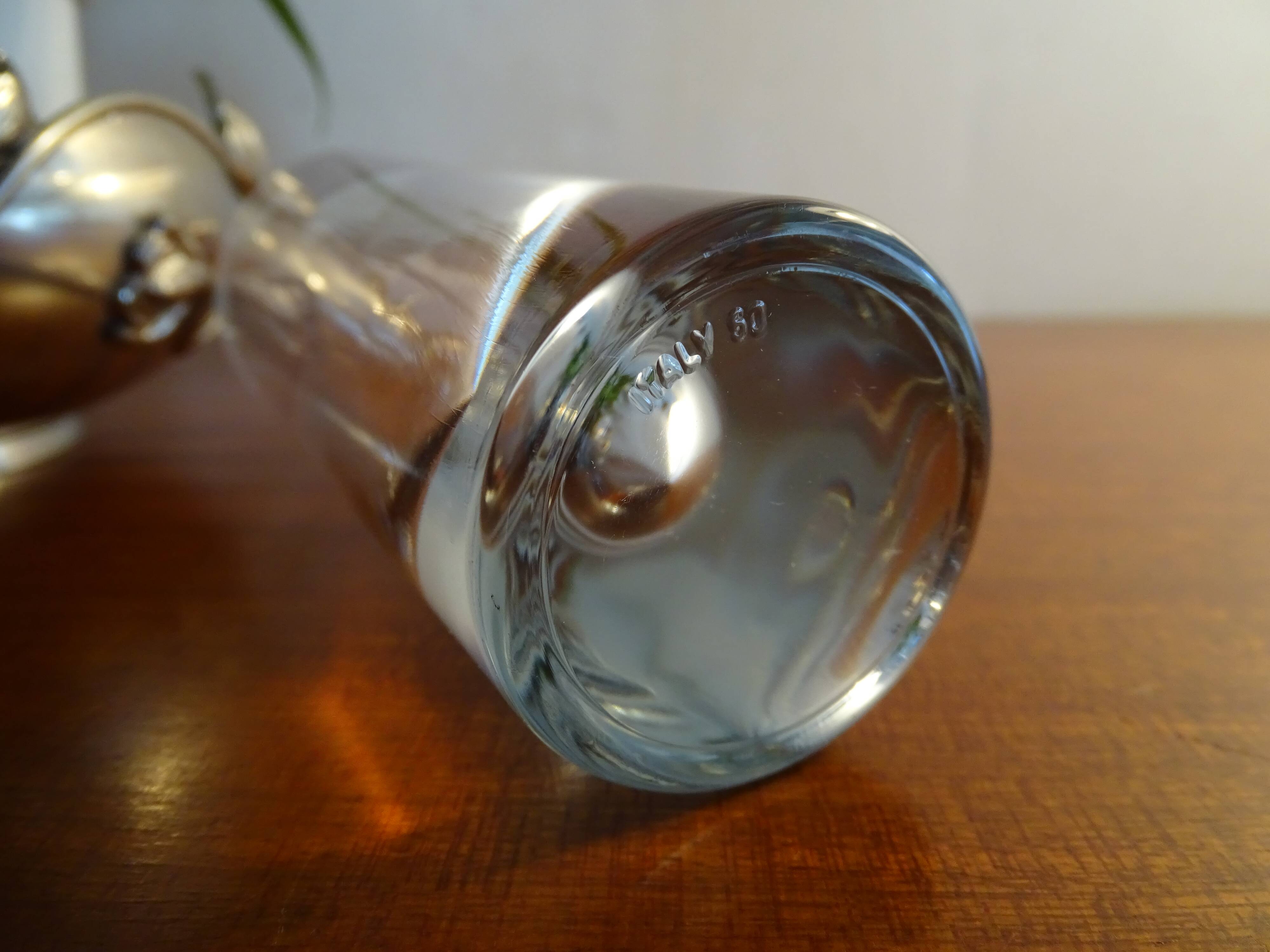 4 high glasses Heavy bullet glass Carlo Moretti Italy 1980 signed