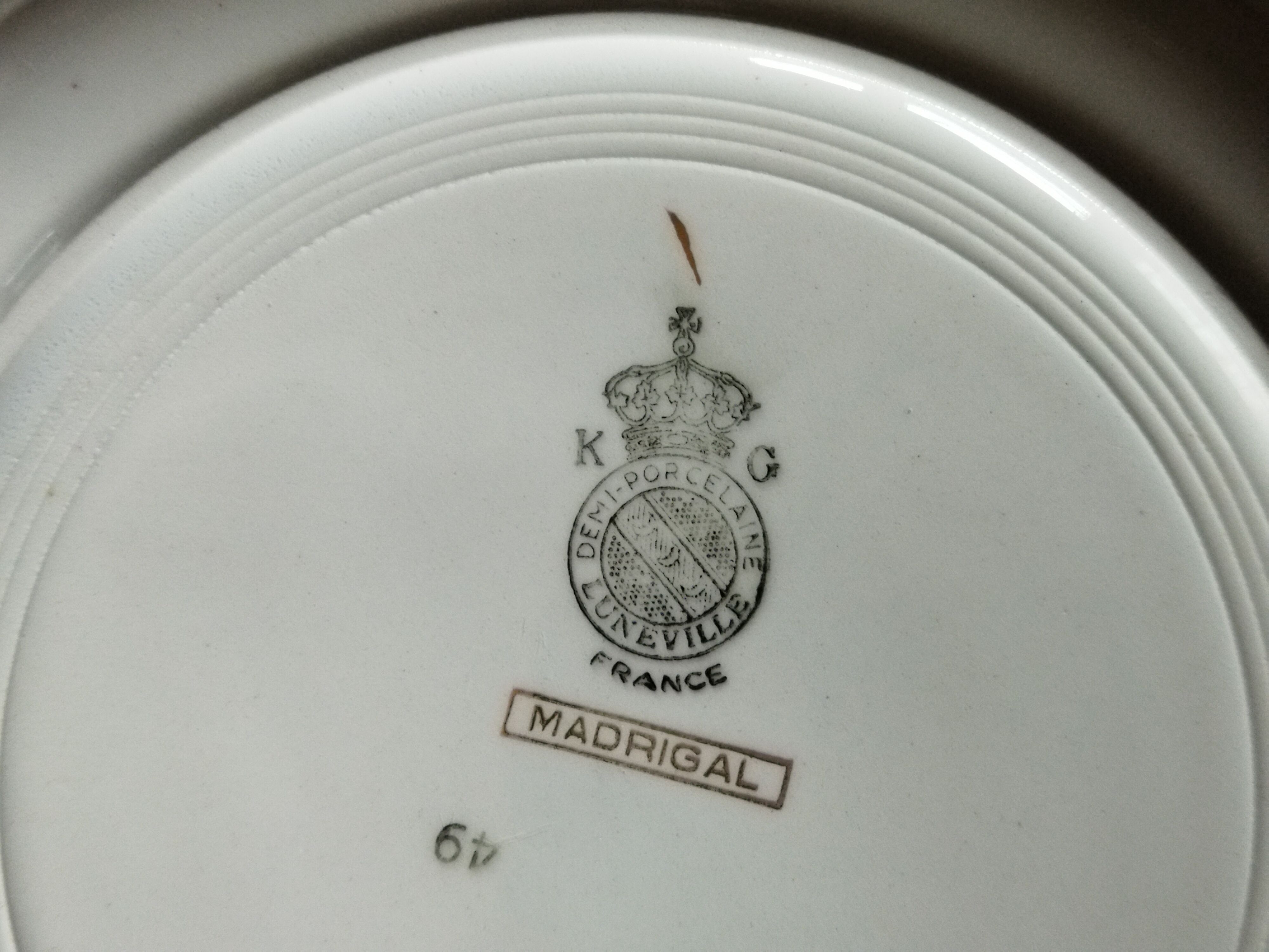 12 K&G Lunéville soup plates, Madrigal model