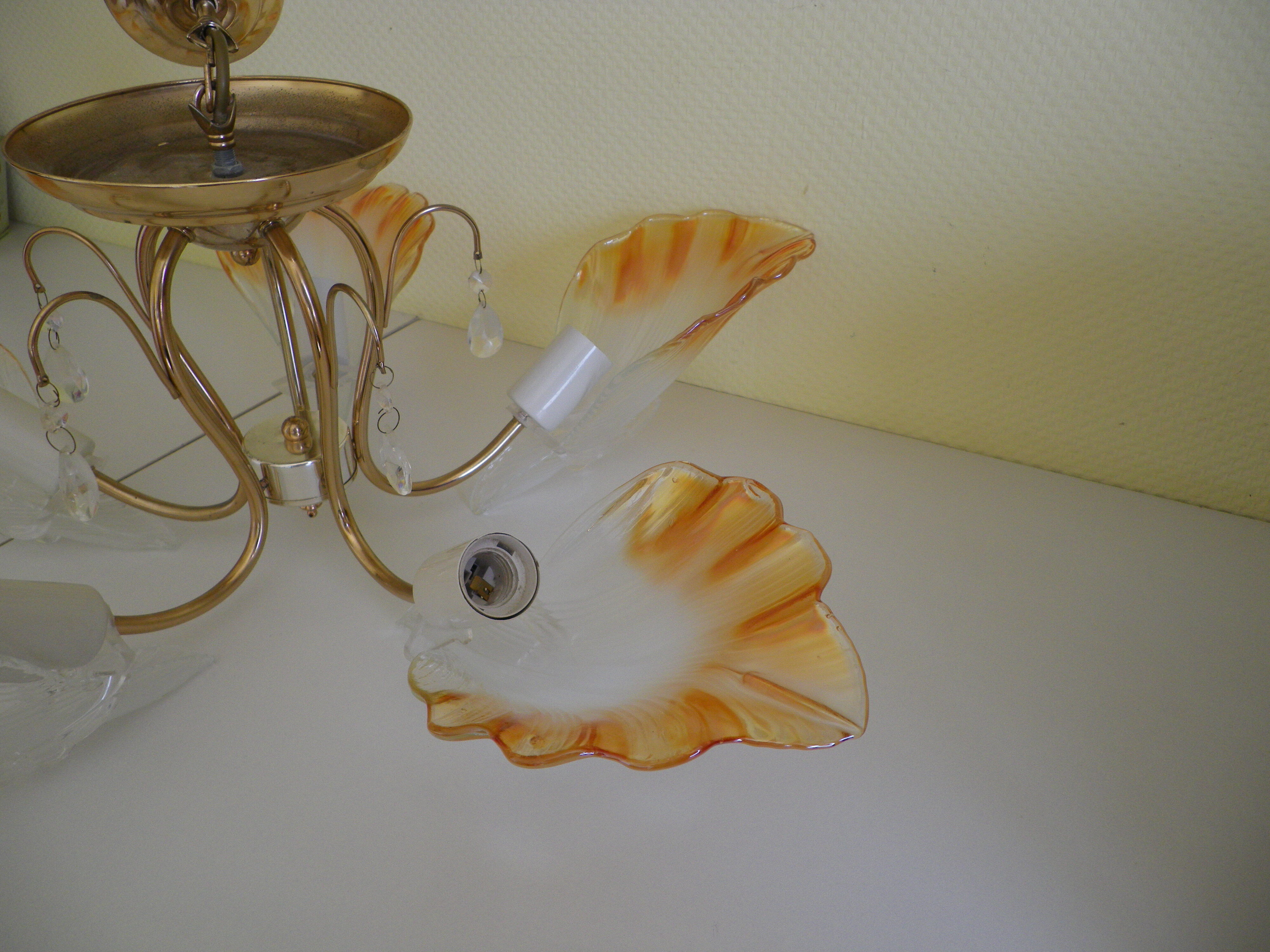 Chandelier to 5 branches art deco 1980